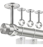 TOKPLNU Ceiling Curtain Rod Holder, 1 1/4Inch Heavy Duty Curtain Rods Bracket for Wall, Stainless...