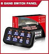 8 Gang Switch Panel, OFFROADTOWN 12V Dimmable Strobe Momentary Universal Circuit Control Box On-O...