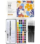 Grabie 50 Colors Watercolor Paint Set, Detail Paint Brush Included, Watercolor Paints, Painting S...