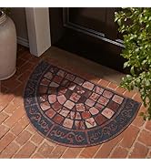 Half Circle Door Mat Outdoor, Front Door Rug Indoor Outside Entrance, Absorbent Heavy Duty Doorma...
