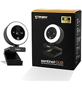 Tecgear Sentinel GLO 2K QHD Webcam | Streaming Camera with Ring Light | Touch Control Lighting | ...