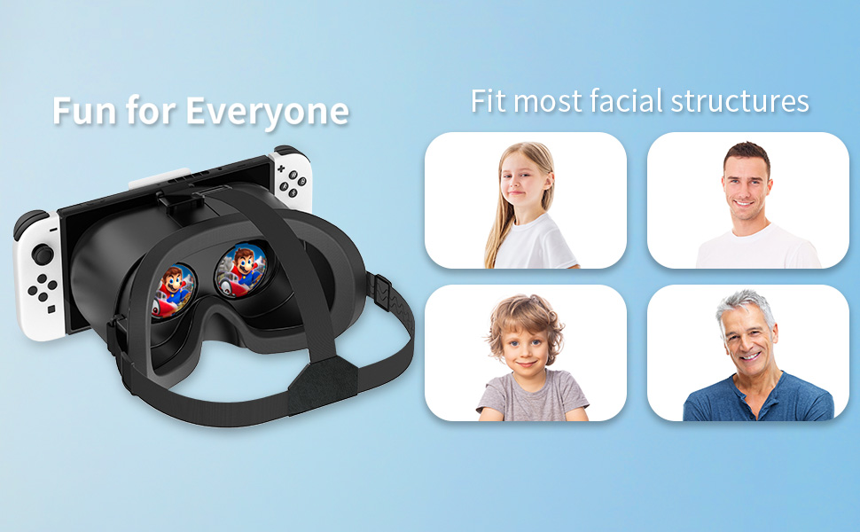 fun for everyone adjustable head strap easy to use One-Step Wearing Method