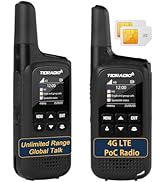 TIDRADIO TD-M2 Rapid 4G LTE Global Walkie Talkies Longe Range, Unlimited Range PoC Radios, Long D...