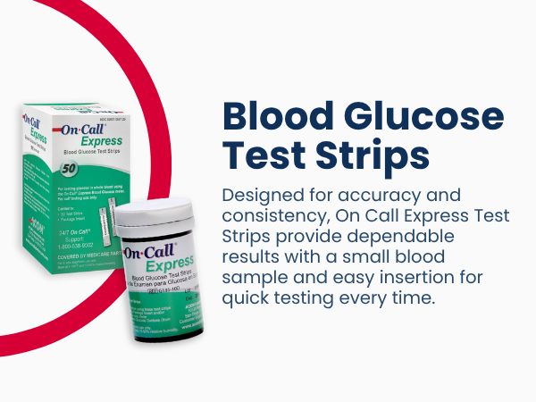 On Call® Express blood glucose test strips for small sample fast consistent results