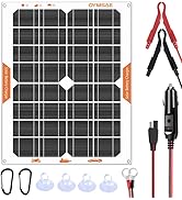 OYMSAE White 20W 12V Solar Panel Battery Charger Portable Waterproof Power Trickle Battery Charge...