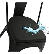 BUYUE 14" Metal Chair Cushion with Magnetic 1 Piece, Luxury PU Leather Waterproof Anti-Slip Seat ...