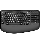 Ergonomic Wireless Keyboard with Wrist Rest, Wave Keys, Comfortable Natural Typing, 2.4GHz Ergo W...
