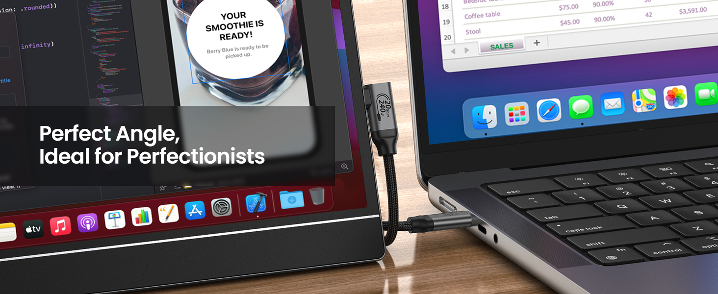 right angle usb c 3.2 cable