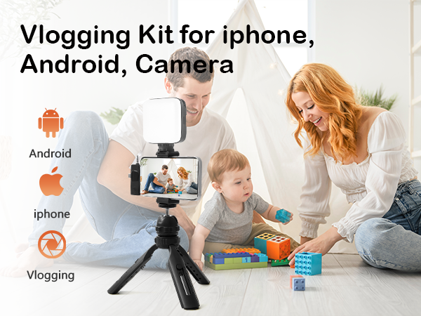 Vlogging Kit for iPhone, Android with Tripod