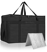 PEASUG XXXL Insulated Bags for Food Delivery with Removable Hard Bottom,Pizza Delivery Bags, Larg...