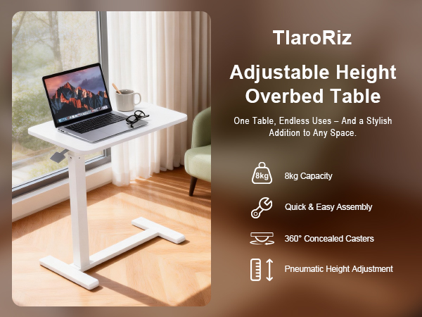 Hospital Bed Table Mobile Laptop Standing Desk