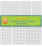 ONUEMP 304pcs Cabinet Door Bumpers Clear, Adhesive Rubber Feet Silicone, Sound Dampening Door Sla...