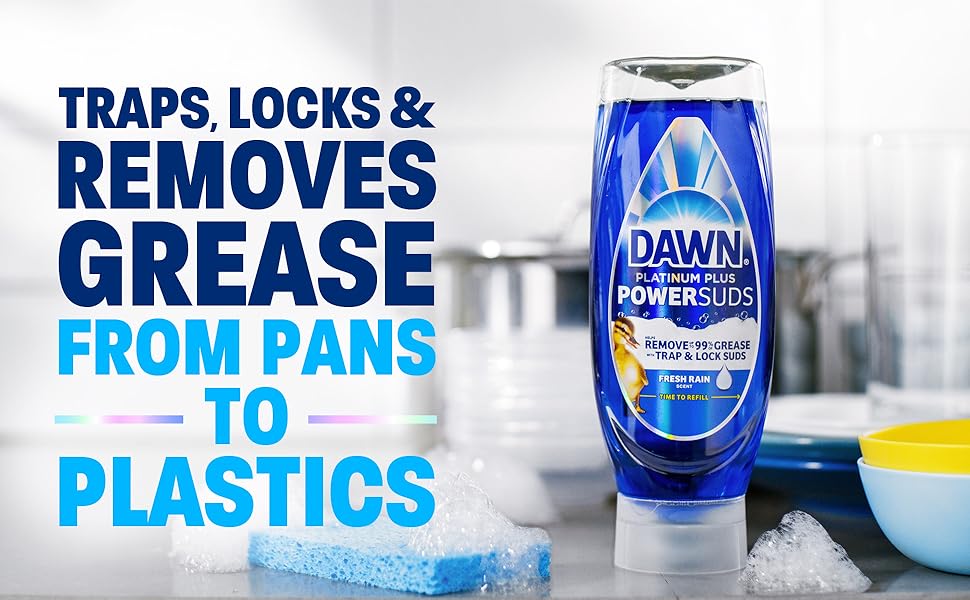 Traps, locks and removes grease from pans to plastic