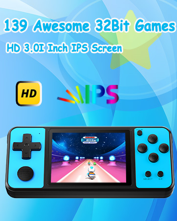 32 Bit Handheld Video Games for Kids - IPS Screen
