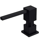 Sink Soap Dispenser for Kitchen Sink (Matte Black), All Brass Built-in and Refill from Top Design...