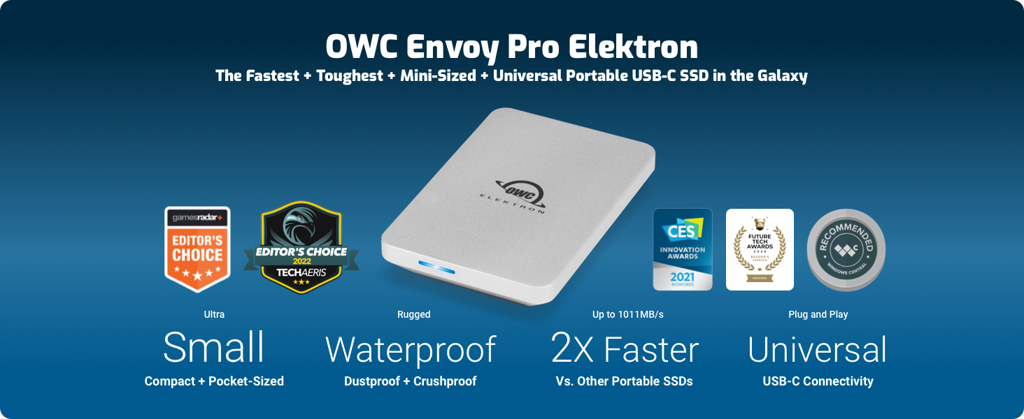 OWC Envoy Pro Elektron: The fastest, toughest mini-sized USB-C bus-powered SSD in the universe