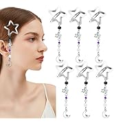 6 Pcs Star Snap Hair Clips 1.69Inch Y2K Silver Metal Hair Barrettes Cute Hair Pins with Charms 20...