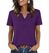 Zeagoo Womens Summer Tops V Neck Short Sleeve Shirts Dressy Casual Blouse Spring Vacation Tshirts...
