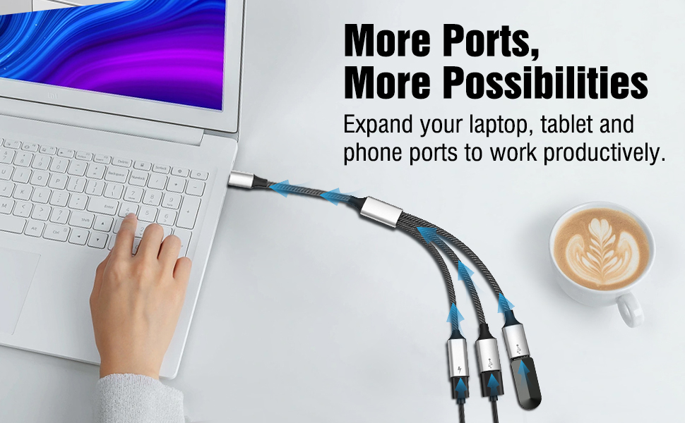 usb-c splitter adapter y cable
