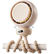 Bearwind Mini Portable Stroller Fan – 60° Auto Oscillation, Quiet USB-C Rechargeable Baby Fan, 4 ...
