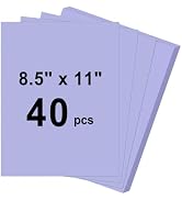 40 Sheets Cardstock 8.5x11, 65lb Light purple Card Stock, Construction Paper, 180gsm Thick Printe...