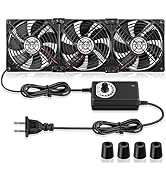 Wderair 3 x 120mm High CFM 110v-240v Computer Pc Case Fan with AC Plug for Cooling CPU Cabinets, ...