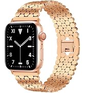 JR.DM Rose Gold Band Compatible with Apple Watch 38mm 40mm 41mm 42mm(S10/11) for Women Dressy Cla...