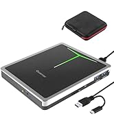 Guamar External CD DVD Drive, USB 3.0 USB-C CD/DVD+/-RW Burner Portable Optical Disk Drive CD ROM...