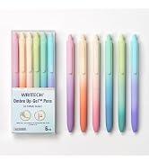 WRITECH Fine Point Gel Pens: 0.5mm Retractable Black Ink 6ct Smooth Writing No Bleed with Aesthet...