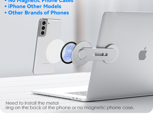 Need to install the metal ring on the back of thephone or no magnetic phone case.