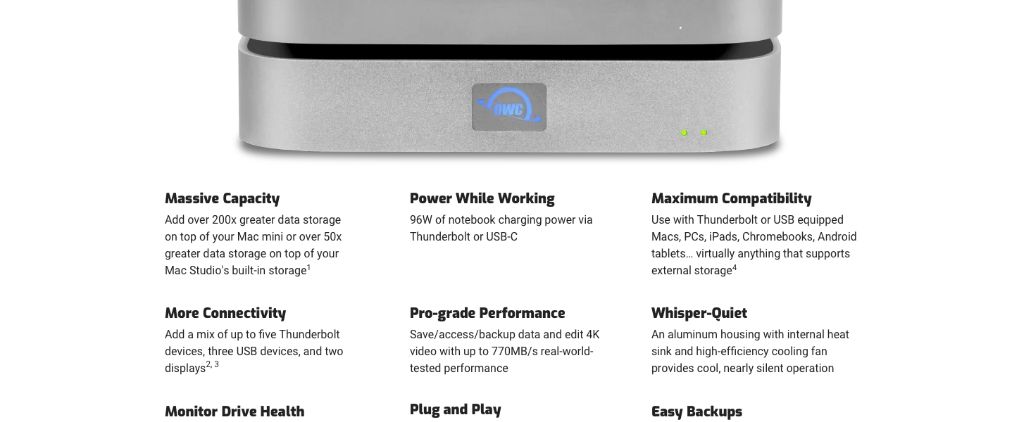 MAC MINI EXTERNAL STORAGE HARD DRIVE BACKUP RAID SOFTRAID DOCK USB4 THUNDERBOLT USB NVME SSD PCIE 