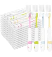 SLequipo Disposable Kids Toothbrushes Individually Wrapped Kids Tooth Brush 4 Colors Soft Childre...