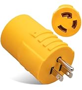 MECMO 30 Amp to 15 Amp 110 RV Adapter Plug NEMA 5-15P to NEMA L5-30R Twist Locking RV Power Adapt...