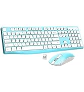 Wireless Mouse &amp; Keyboard Combo, 2.4 GHz Full-Sized Keyboard and Mouse with USB Receiver, 3 Level...