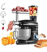 VEVOR 3-in-1 Multifunctional Stand Mixer, 6QT Stainless Steel Bowl, 660W 6+P Speeds Tilt-head Foo...
