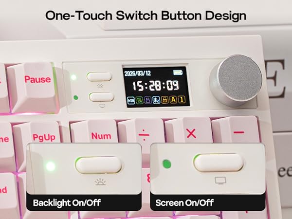 Full Size Mechanical Keyboard with Screen &amp; Knob