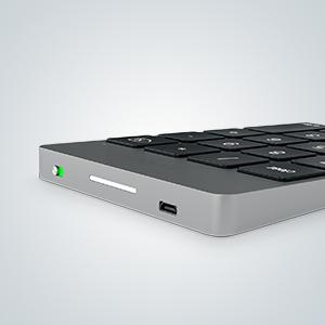 Aluminum Slim Wireless Rechargeable Keypad