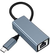 USB C to Ethernet Adapter, Driver Free RJ45 to USB C, 1Gbps Type-C Gigabit Ethernet LAN Network A...