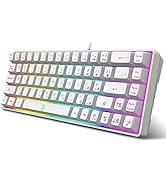 Snpurdiri 60% Percent Gaming Keyboard, Compact RGB Backlit Ergonomic Small Mini Keyboard for Wind...