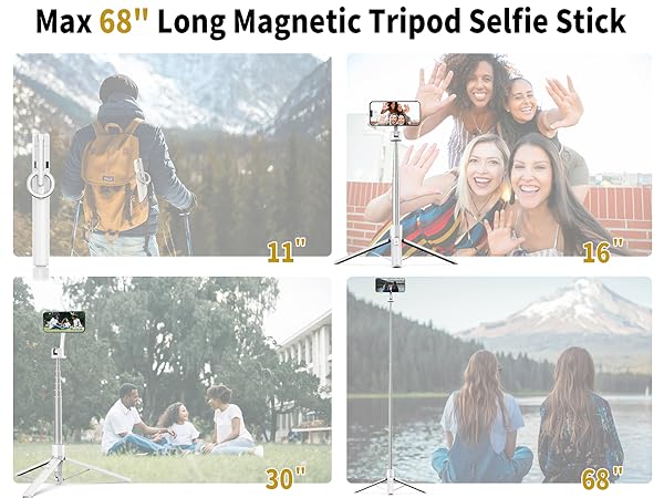 68in Magnetic Tripod Selfie Stick