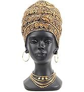 Smadeer African Statue and Sculpture for Home Decor, Women Figurine in Antique Gold Color