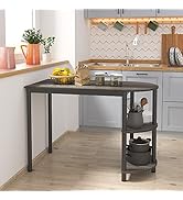 Elephance Small Dining Table/Kitchen Table with Storage, Multifunctioal Workstation Desk for Dini...