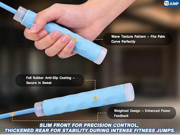 YUEDONG 7mm Thick Weighted Jump Rope for Fitness