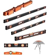VEVOR 6-Piece Torpedo Level, 78/48/32/24/16/10 Inch All Magnetic Levels Set, Bubble Vials Ruler f...