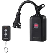 SURAIELEC Outdoor Remote Control Outlet, Wireless Waterproof Remote Power Switch, 15 AMP, 100 FT ...