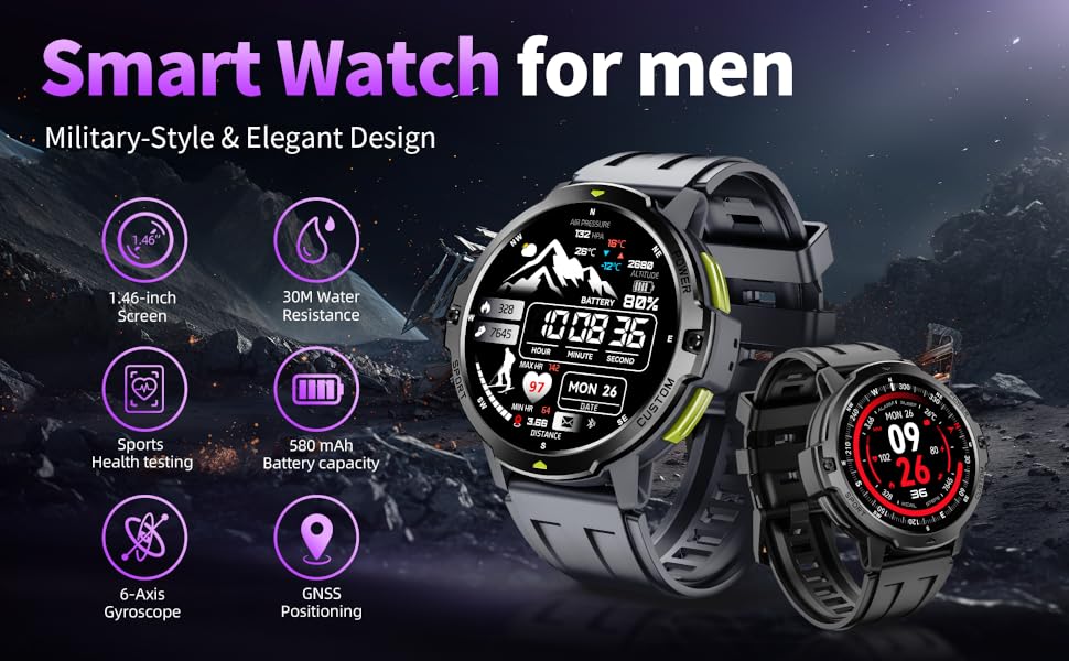 militrary smart watches for men