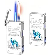 NINSI Smart Butane Lighter with 5 Ignition Methods, Voice-Activated Dual Flame Lighter with Windp...