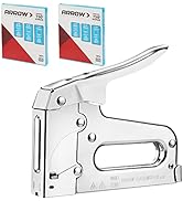 Arrow T50 Heavy Duty Staple Gun Kit, All Chrome Steel Stapler, with 3750 Pieces T50 1/4", 3/8", 1...