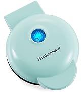 Elite Gourmet EWM015M Electric Nonstick Mini Waffle Maker, Belgian Waffles, Compact Design, Hash ...
