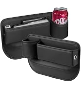 Car Seat Gap Filler Organizer with Cup Holder, Premium PU Leather Interior Accessories for Phone,...